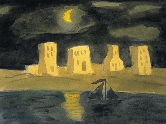 Carmen Cicero - Sailing to Byzantium,1985, watercolor,20 x 28 inches